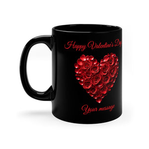 Valentine's Black Mug -"Happy Valentine's Day" (USA)
