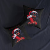 Naomi's Christmas Square Pillow (black)