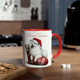 Japanese Spitz Christmas Mug (2), Two-Tone Coffee Mug, 11oz
