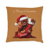 Indie's Christmas Square Pillow (light brown)