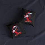 Naomi's Christmas Square Pillow (black)