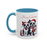 Boston Terrier Christmas, Accent Coffee Mug, 11oz, 15oz, personalizable