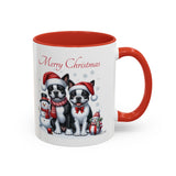 Boston Terrier Christmas, Accent Coffee Mug, 11oz, 15oz, personalizable