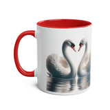 Swans, personalisable two-tone mug, 11oz, for him, for her, for men, for women, birthday gift, present, anniversary