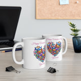 Butterflies heart Ceramic Cup, 11oz, 15oz, Valentine's Day mug, for girls, for her, Valentine present, Valentine gift, for him, for men, Valentine