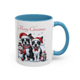 Boston Terrier Christmas, Accent Coffee Mug, 11oz, 15oz, personalizable