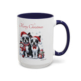 Boston Terrier Christmas, Accent Coffee Mug, 11oz, 15oz, personalizable