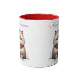 Cute Kitten, Christmas Two-Tone Coffee Mug, 11oz