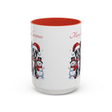 Boston Terrier Christmas, Accent Coffee Mug, 11oz, 15oz, personalizable