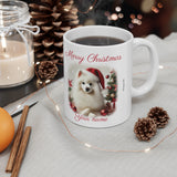 Japanese Spitz White Christmas Mug, 11oz, 15 oz, personalisable