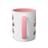 Blue or Pink Poppies Mug, Two-Tone Coffee Mug, 11oz