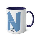 Blue Teddy Bear Birthday Mug, 11oz, personalisable, birthday gift, for girls, for boys