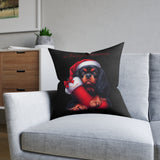 Naomi's Christmas Square Pillow (black)