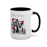 Boston Terrier Christmas, Accent Coffee Mug, 11oz, 15oz, personalizable