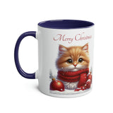 Ginger Kitten, Christmas Two-Tone Coffee Mug, 11oz