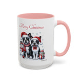 Boston Terrier Christmas, Accent Coffee Mug, 11oz, 15oz, personalizable