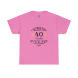 Celebrating 40 Years of Excellence, Est.1984, birthday t-shirt, for men, for women, 40th, birthday tee, gift, present, Unisex Heavy Cotton