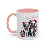 Boston Terrier Christmas, Accent Coffee Mug, 11oz, 15oz, personalizable