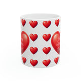Red Hearts Ceramic Mug 11oz, Happy Mother's Day