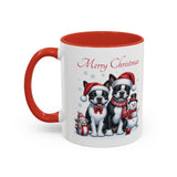 Boston Terrier Christmas, Accent Coffee Mug, 11oz, 15oz, personalizable