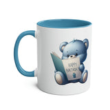 Blue Teddy Bear Birthday Mug, 11oz, personalisable, birthday gift, for girls, for boys