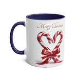 Candy Canes Heart, Two-Tone Coffee Mug, 11oz