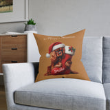 Indie's Christmas Square Pillow (light brown)