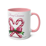 Candy Canes Heart, Two-Tone Coffee Mug, 11oz