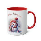 Frosty The Snowman Mug, Two-Tone Coffee Mug, 11oz