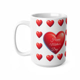 Red hearts Ceramic Cup, 11oz, 15oz, Mother's Day mug, for mum, for her, present, gift, for mother