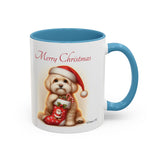 Havanese Pup, Christmas Accent Coffee Mug, 11oz, 15oz, personalizable