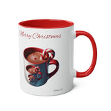 Christmas Cookies and Candy Cane Mug, Two-Tone Coffee Mug, 11oz