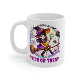 Halloween Mug - Cute Witch, Trick or Treat (white)