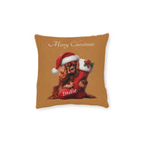 Indie's Christmas Square Pillow (light brown)