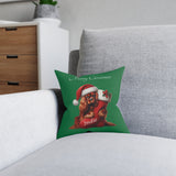 Indie's Christmas Square Pillow (green)