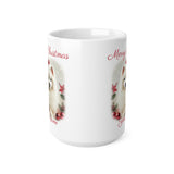 Japanese Spitz White Christmas Mug, 11oz, 15 oz, personalisable