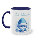 Blue Santa Gnome, Two-Tone Coffee Mug, 11oz (330 ml)