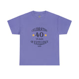 Celebrating 40 Years of Excellence, Est.1984, birthday t-shirt, for men, for women, 40th, birthday tee, gift, present, Unisex Heavy Cotton