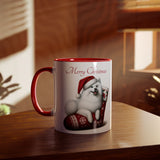 Japanese Spitz Christmas Mug (2), Two-Tone Coffee Mug, 11oz