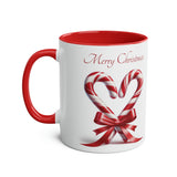 Candy Canes Heart, Two-Tone Coffee Mug, 11oz