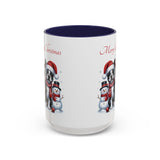 Boston Terrier Christmas, Accent Coffee Mug, 11oz, 15oz, personalizable