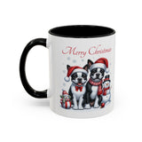 Boston Terrier Christmas, Accent Coffee Mug, 11oz, 15oz, personalizable