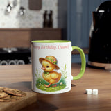 Birthday Duckling - Two-Tone Coffee Mug, 11oz