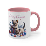 Siamese Kittens Christmas, Accent Coffee Mug, 11oz
