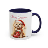 Havanese Pup, Christmas Accent Coffee Mug, 11oz, 15oz, personalizable