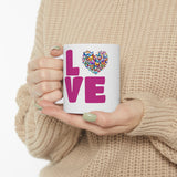 LOVE Butterflies Heart Ceramic Mug 11oz