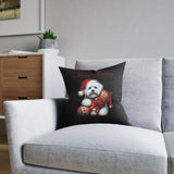 Square Pillow - Christmas Coton De Tulear Boy and Girl Design