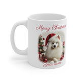 Japanese Spitz White Christmas Mug, 11oz, 15 oz, personalisable