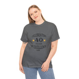 Celebrating 40 Years of Excellence, Est.1984, birthday t-shirt, for men, for women, 40th, birthday tee, gift, present, Unisex Heavy Cotton