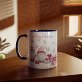 Pink Santa Gnomes and presents, Two-Tone Coffee Mug, 11oz